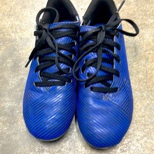 Big Boy size 2 adidas soccer cleats blue and red.